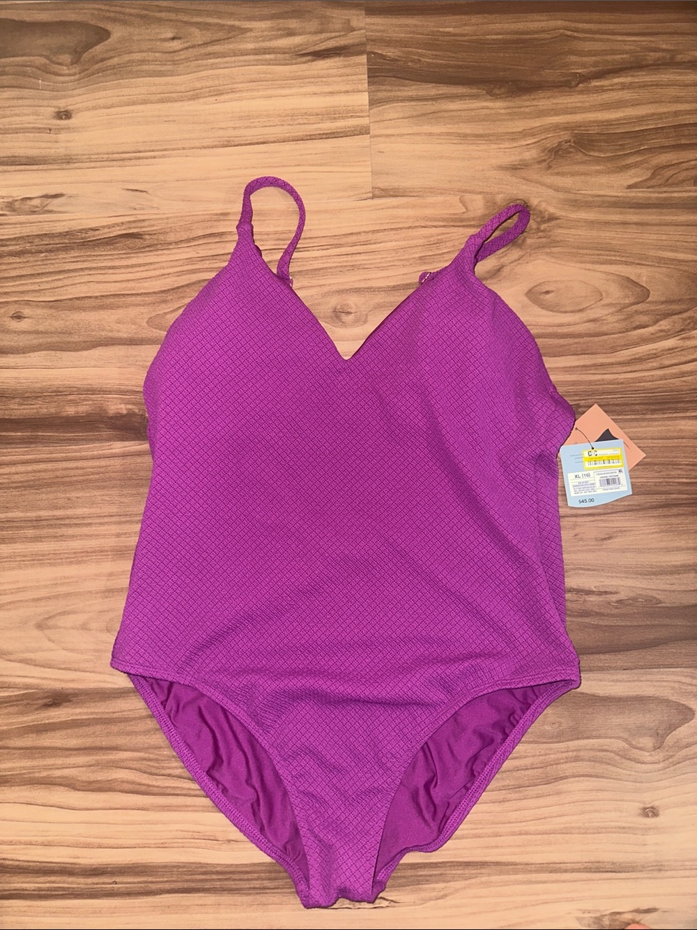 Shade & Shore Magenta Textured One-Piece Swimsuit